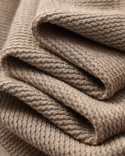 Textured Knit Polo Sweater